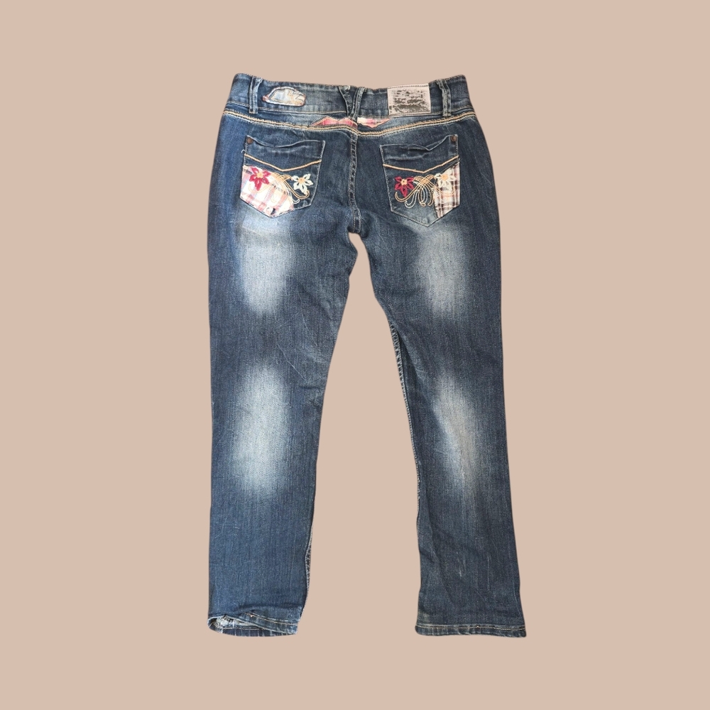 Y2K VINTAGE DINIZ FASHION LOW-RISE EMBROIDERED JEANS